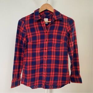 Gap Tartan Fitted Boyfriend Flannel Shirt